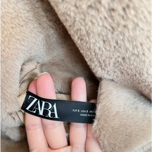 Zara double face velvet & fur Puffer coat /,small size - Picture 11 of 16